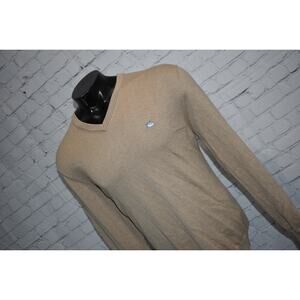Southern Tide Sweater Mens Size Medium Pullover V-Neck Tan Cotton